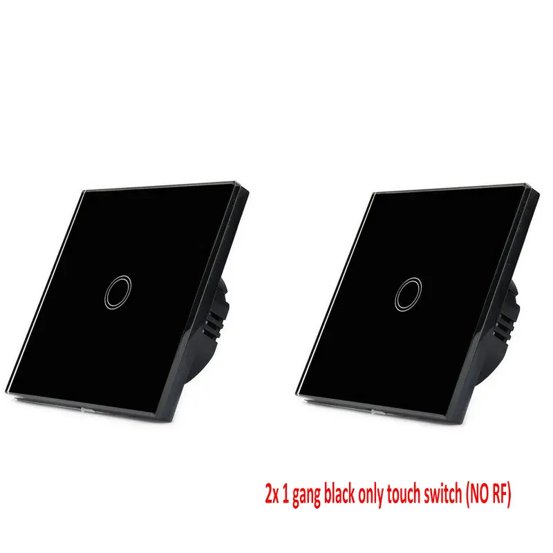 2x B1 only touch Сенсорный выключатель 220 В стандарт ЕС белая кристальная стеклянная панель 1 комплект 1 способ сенсорный экран переключатель, AC 170-240 В 2 шт скидка - Цвет: 2x B1 only touch