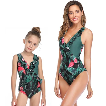 

Family Swimsuit Mommy and Me Clothes Bikini Beach Shorts Mother Daughter Swimwear Kids Girl and Mom Outfits Family Maching Look