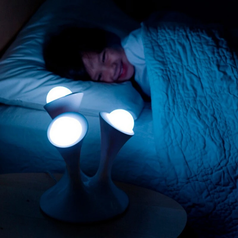 Ночной светильник в виде гриба, цветная светящаяся Светодиодная лампа со съемными шариками, детская спальная игрушка, прикроватная лампа, европейская вилка
