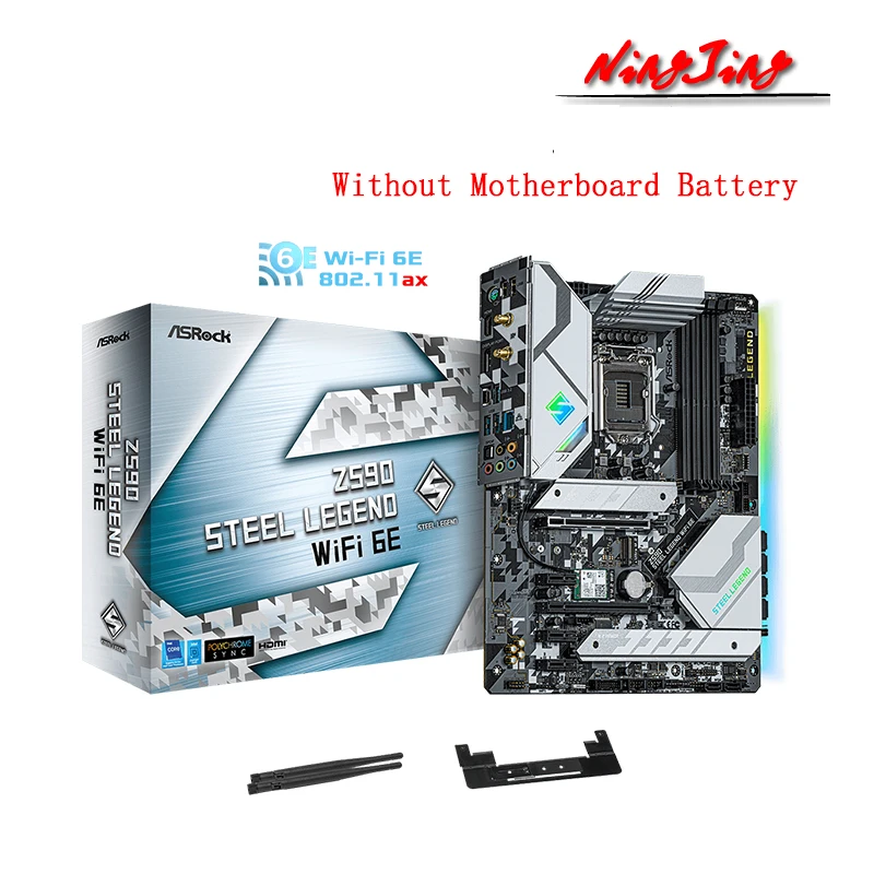 Материнская плата ASROCK Z590 STEEL LEGEND WIFI 6E ATX Intel DDR4 4800 +(OC) M.2 128G SATA3 поддержка 10 11 Gen LGA 1200 |