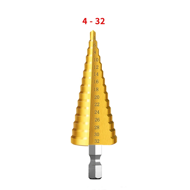 HSS Titanium Drill Bit 3-12 3-13 4-12 4-20 4-22 4-32 Drilling Power Tools Metal High Speed Steel wood Hole Saw Cutter Cone Step