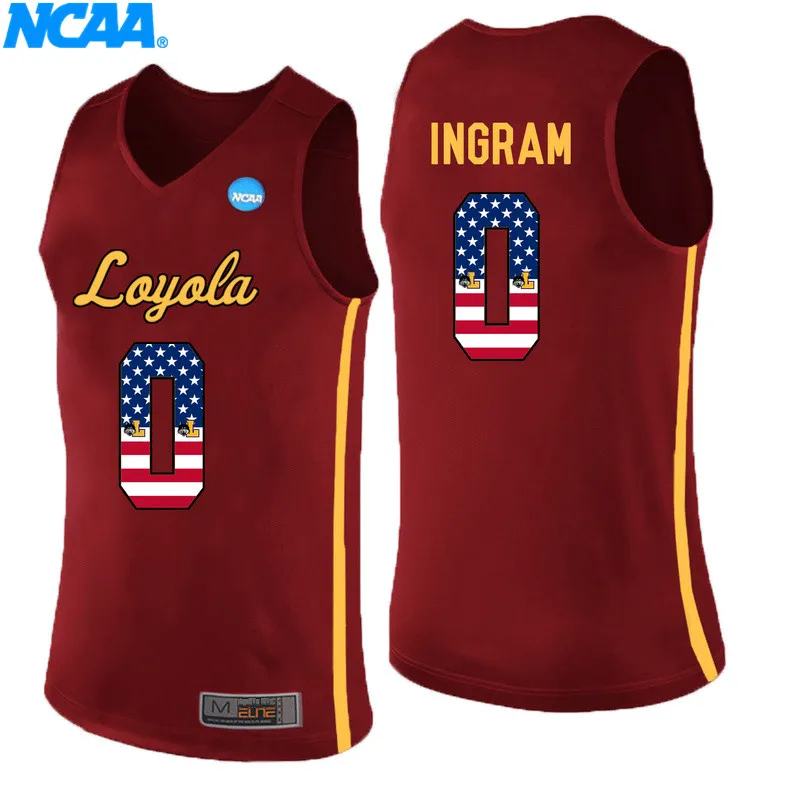 Новое поступление, высокое качество, футболка Loyola(Chi) Ramblers Clayton Custer#13 Ingram#0, спортивные майки, S-XXXL