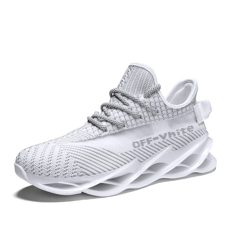 New Blade Men Running Shoes Shock Absorption Cushion Breathable Lightweight Comfortable Athletic Outdoor Sports Sneakers Walking - Цвет: jmd952-bai
