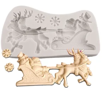 

Christmas horse Resin lace silicone mold Resin kitchen Baking tool DIY chocolate cake Mousse dessert fondant mold for decoration