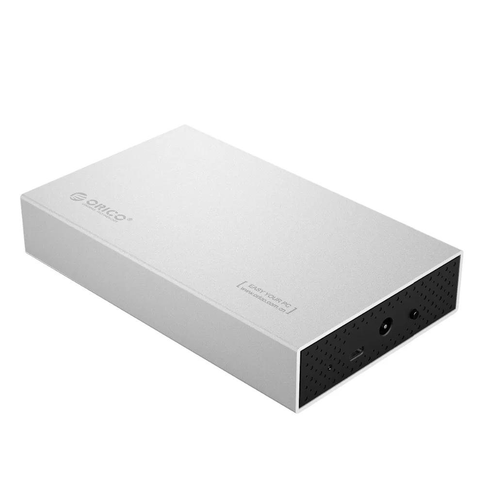 ORICO 3,5 ''type-C HDD чехол USB3.1 для SATA 3,0 Gen1 алюминиевый корпус для жесткого диска 6 Гбит/с Поддержка 10 ТБ HDD с адаптером питания 12 В