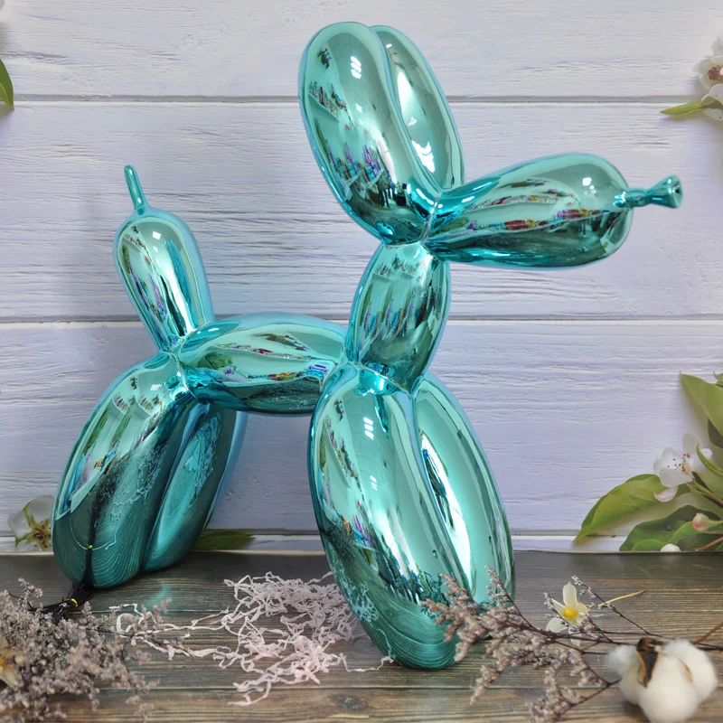 light blue Jeff Koons большой шар собака скульптура произведения искусства современный контракт бытовой Настольный Декор Фигурки Животных Подарки - Цвет: light blue