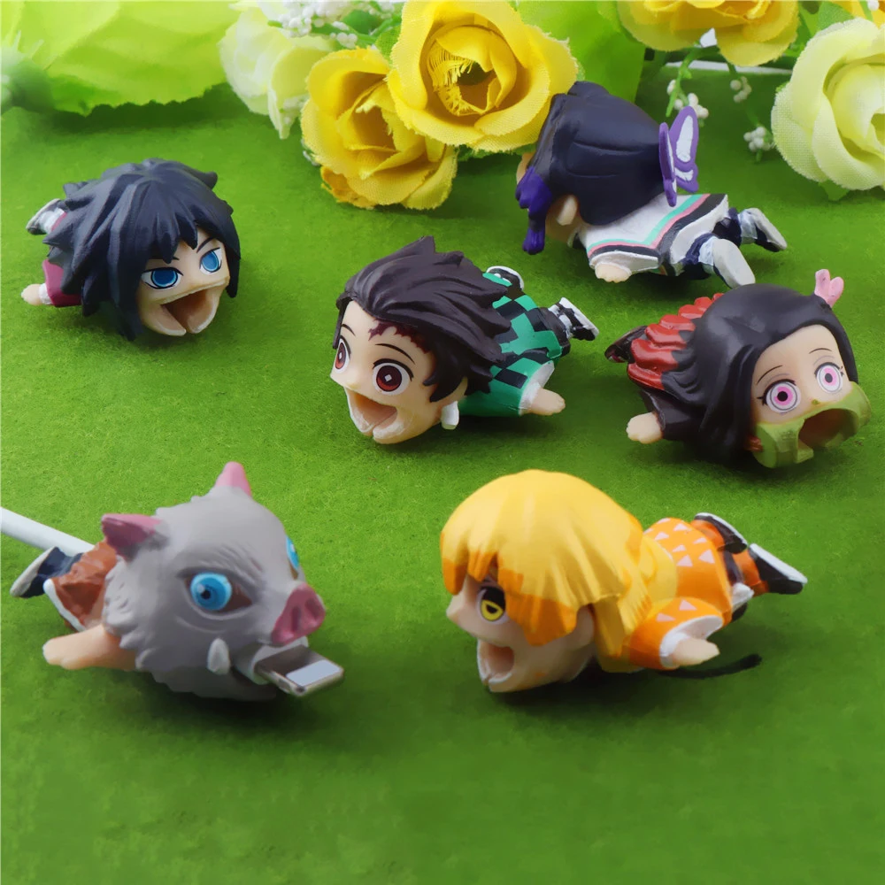 Мультяшный защитный кабель зарядное устройство Demon Slayer аниме USB протектор