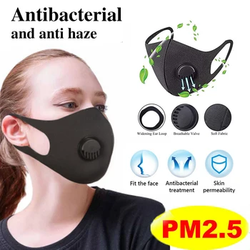 

Anti PM 2.5 Pollen Dust Breathing Mask Washable Reusable Anti-Fog Activated Carbon With Filter Adjustable Unisex Face Mask