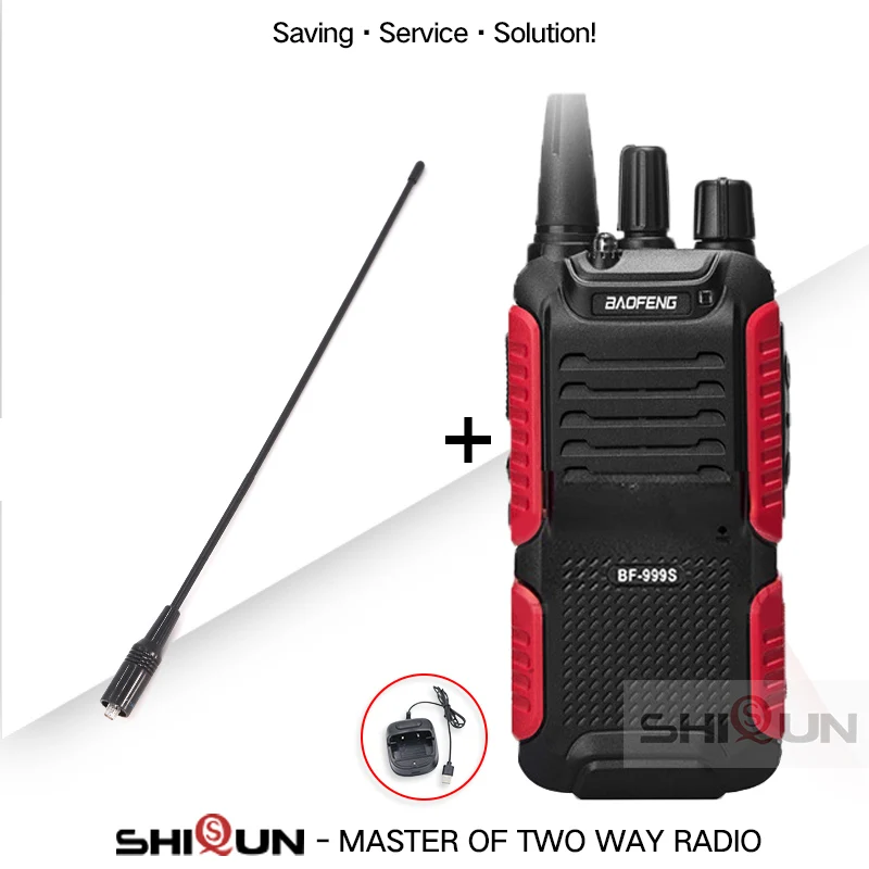 Горячая Baofeng bf-999s Plus Walkies Uhf band военный уровень двухстороннее радио 999S(2) для безопасности, отеля, ветчины BF999s обновление 888s 5W - Цвет: USB-NA-771 Antenna