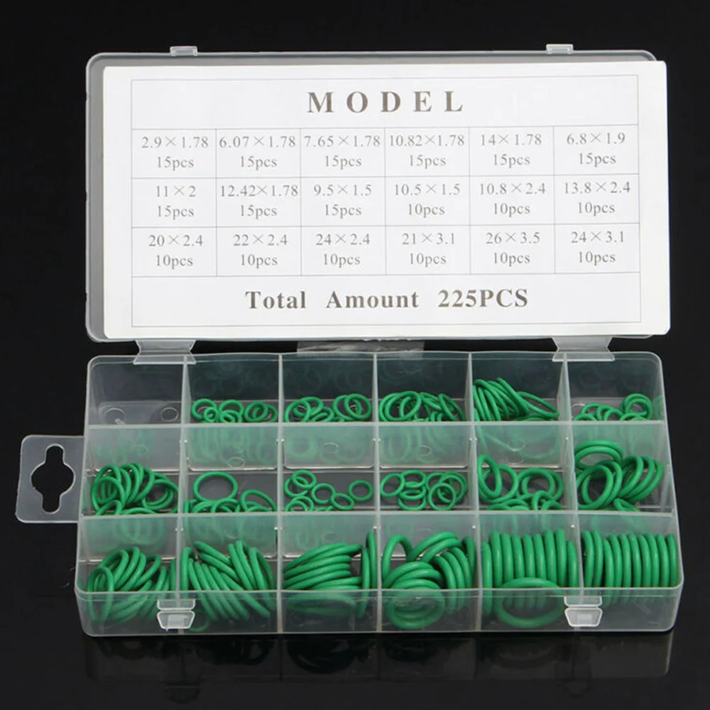 225pcs R22 R134a Car Air Conditioning Compressor O Ring Seal Assortment Set new arrival