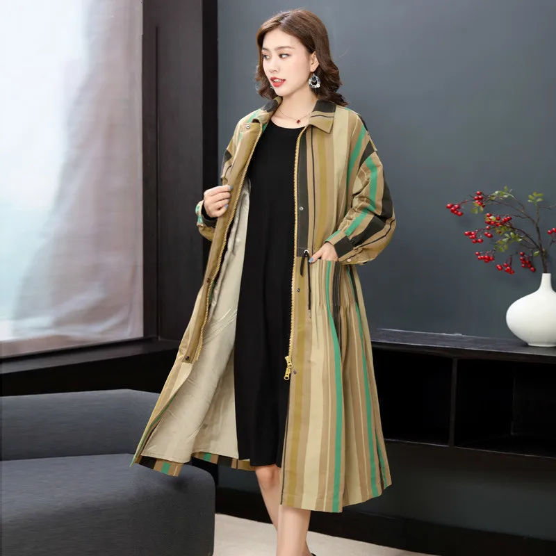 

[LANMREM] 2020 autumn and winter new products Fashion lapel print zipper long sleeve large size windbreaker jacket PA614