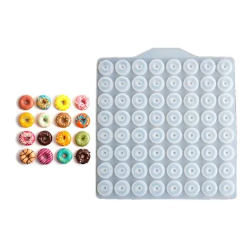 

64 Cavity Mini Donut Silicone Mold Donut Bakeware Dessert Silicone Chocolate Biscuit Cake Molds Donut Baking Pan Ice Mould New