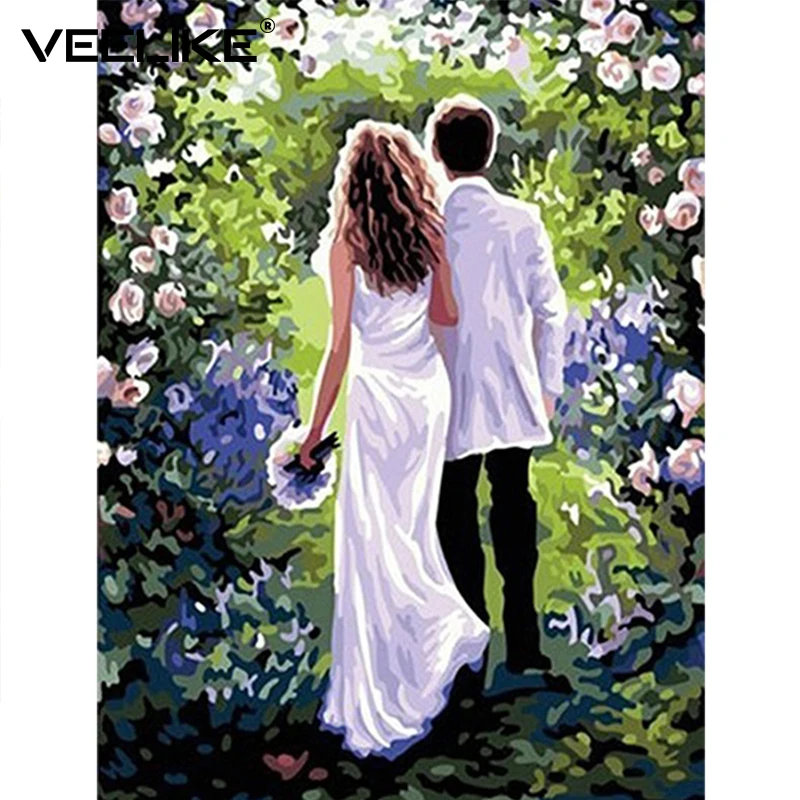 

The Wedding Scene Wall Pictures for Living Room Canvas Painting by Numbers Creative Wall Art Oil Painting DIY Posters and Prints