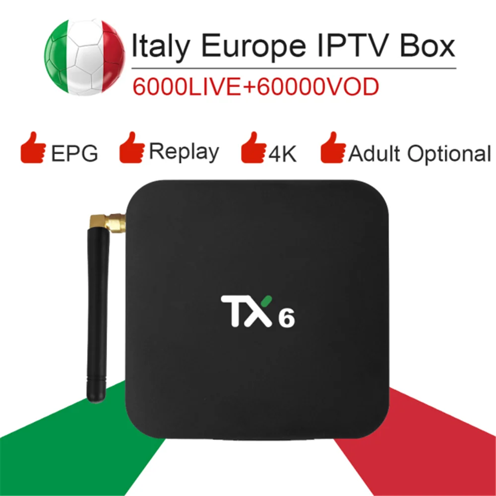 TX6 Android 9,0/Dual wifi/4 K Smart tv box& Италия супер iptv подписка Германия Albania Турция Великобритания Netflix ExYu для взрослых ip tv
