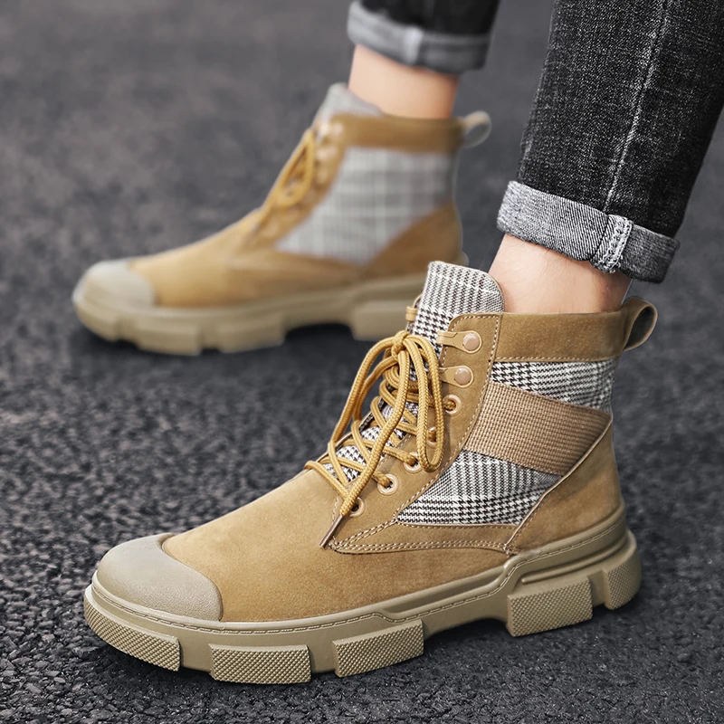

VastWave Suede Canvas Winter Man Military Boots Soldier Work Safety Shoe Men Ankle Boots Combat Army Casual Sneakers Shoes