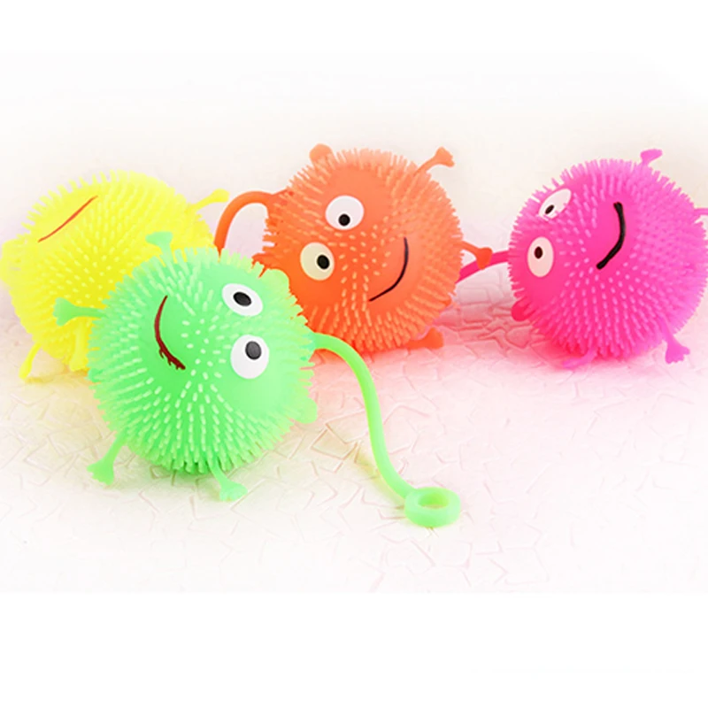 Party Decoration Flashing Fur Ball Fur face Vent BallSoft toys For ChildrenFestival AccessoriesRave Festival LED Toys (3)