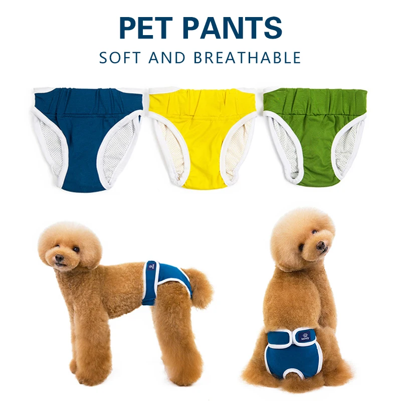 Washable Dog Diapers Physiological Pants Breathable Soft Cotton Shorts For Dogs Menstruation Underwear Briefs Pet Supplies