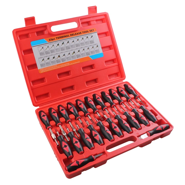 Terminal Removal Tool Kit 23PCS Terminal Ejector Kit Non-damage Wiring  Harness Depinning Tool, Universal Electrical Connector Pin Removal Tool Kit