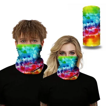 

2020 Tie Dye Printed Breathable Yoga Headbands Neck Tube Ski Scarf Balaclava Magic Head Scarf Outdoor Hiking Cycling Accessories