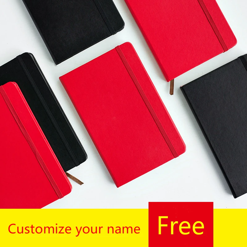 

Custom Name A5 Leather Notebook Leather Strap Notepad with Envelope Pocket Traveler's Journal Planners Lines Diary Book Stiching