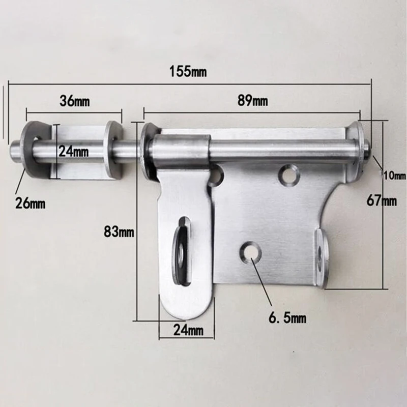 

Stainless Steel Security Door Lever Action Latch Slide Bolt Home Anti-theft Lock