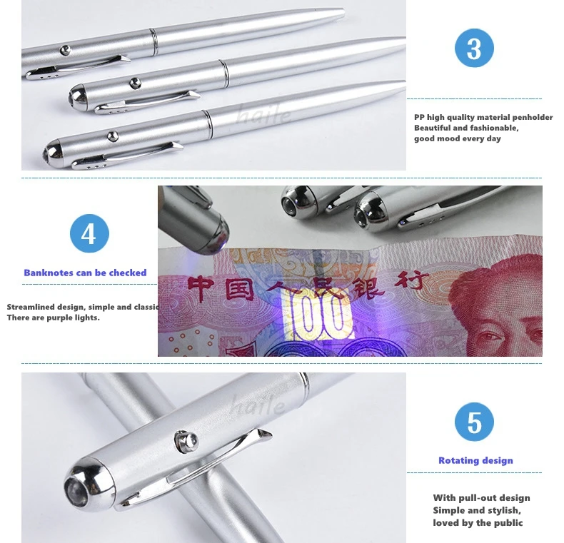 Haile Cute Novelty Invisible Ink Pen Ballpoint Pens School Office Supplies With Uv Light Secret Writing Ballpoin Pen Stationery