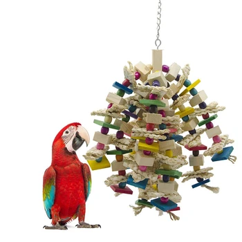 

Pet Toy Parrot Chewing Toy Made with Natural Wood Bird Toy for Parrots and Birds