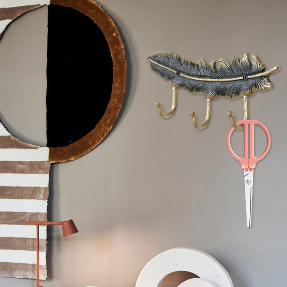 Hallway Easy Install Home Iron Structure Hook Wall Mounted Decorative Space Saving Feather Shape Rustproof Clothes Behind Door