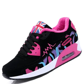 

VSIOVRY Size 34-42 Warm Fur Winter Sneakers Women Cushioning Running Shoes Light Soft No-Slip Sport Jogging shoes for Women