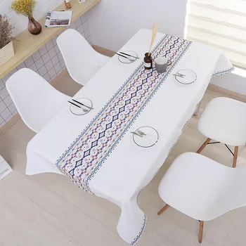 

Simple style waterproof tablecloth Decorative Tablecloth Imitation Linen Lace Table Cloth Dining Table Cover Home Decoration