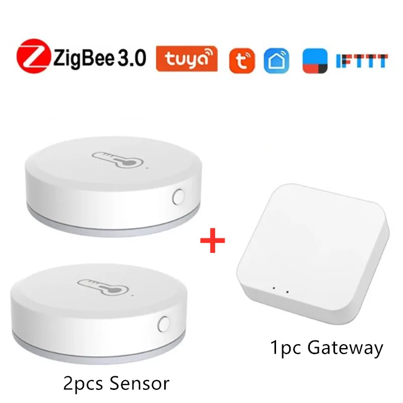 Tuya ZigBee-Sensor inteligente de temperatura y humedad, accesorio que funciona con Zigbee Hub de enlace a través de Alexa, Google Home, SmartLife App de Control 2021