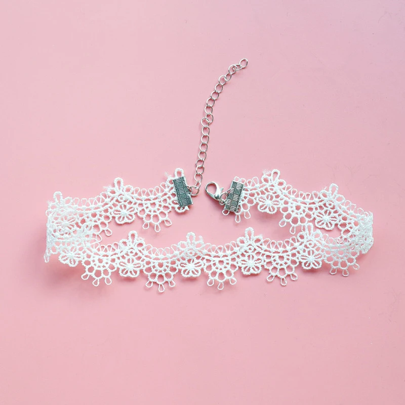 Япония и Корея белый цветочный кружевной воротник для женщин и девочек ключицы цепи Простой декольте Модные Ювелирные изделия Подарки - Окраска металла: 3