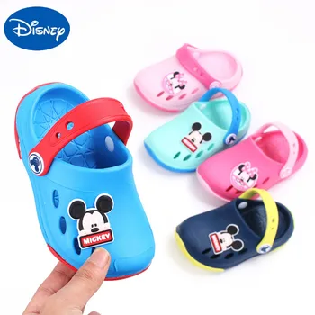 

Original Disney minne Children's Garden Shoes Children Cute Mickey Slippers Anti-skid Beach Shoes For Children Baby Toddler Shoe
