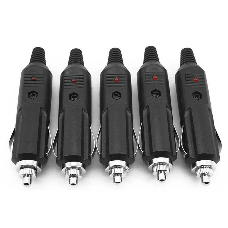 5 шт., 12V 24V гнездо для автомобильного прикуривателя предохранители 5A с светодиодный индикаторная вилка