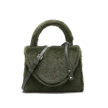 

2019 Autumn and Winter New Fashion Trend Shoulder Plush Flip Handbag Daily Leisure Universal Handbag