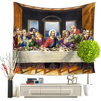 

Lychee Jesus Figure Printed Wall Hanging Tapestry Polyester Blanket Art Wall Carpet Home Decorative Tapestry