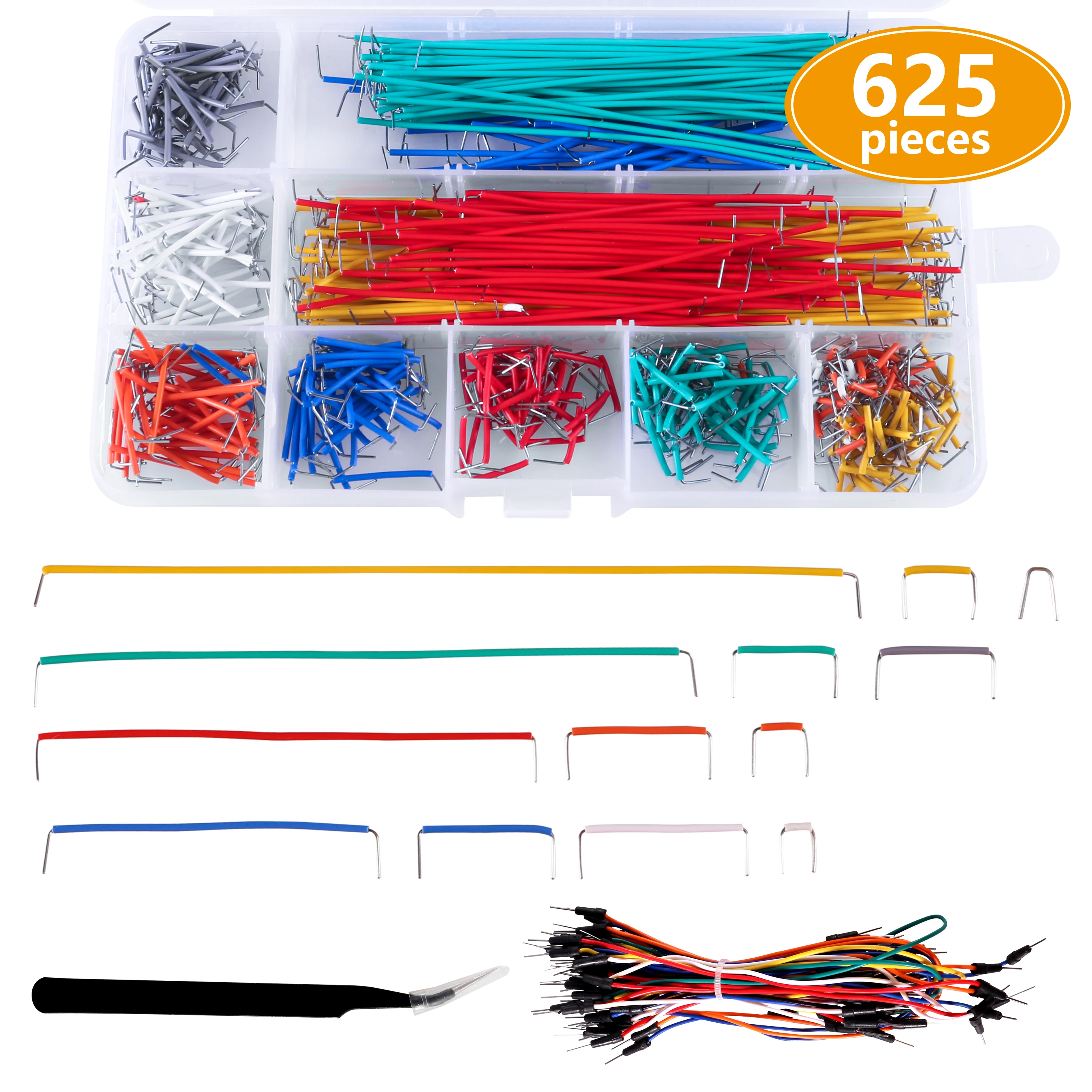 

Jumper Wire Kit 640 Pcs Preformed Breadboard Jumper Wire Kit 14 Lengths Assorted Jumper Wire for Breadboard Prototyping Circuits
