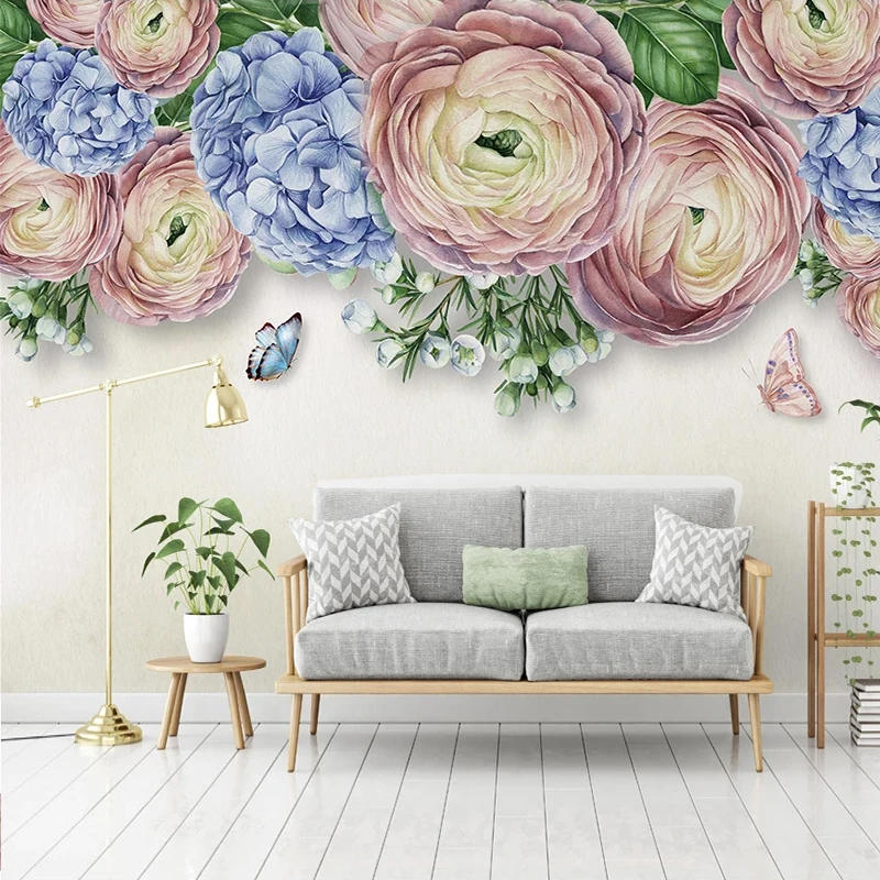 Mural 3D autoadhesivo de pared Arte floral y mariposas Floral MURALES 3D AUTOADHESIVOS