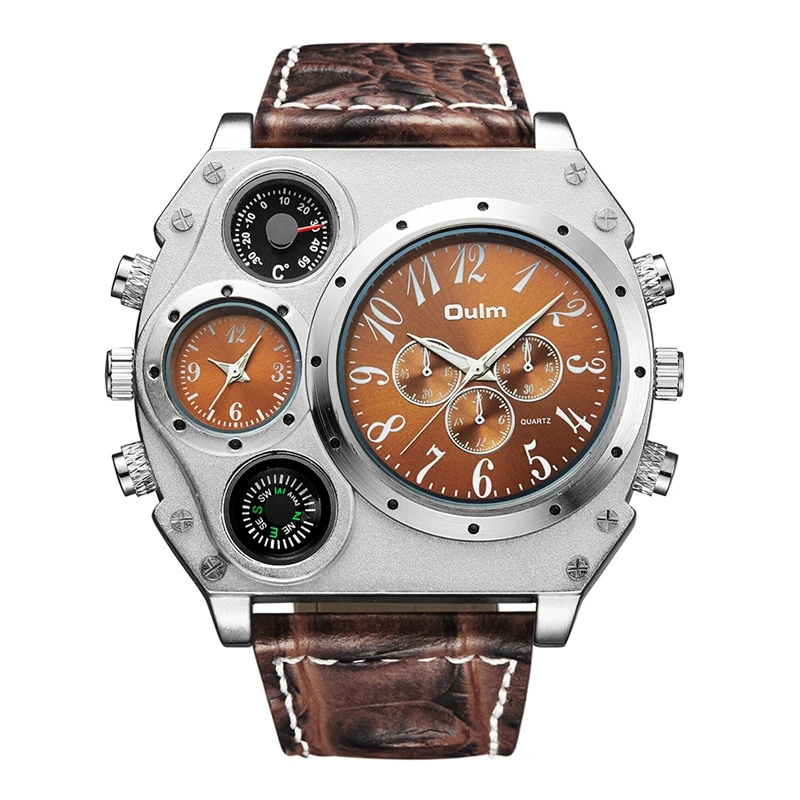 

Personality Military Watch Men Original Concept Big Dial Quartz Wristwatches Male Luxury Brand Retro Style Compass Trend Design