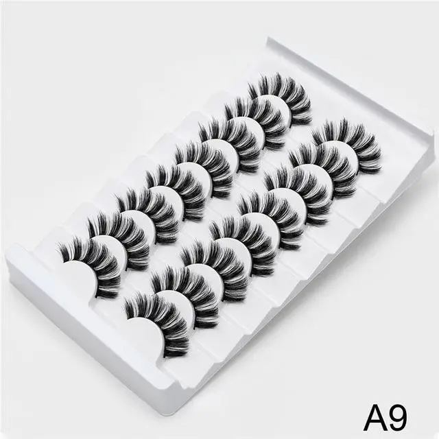 A9 2/5/8 стержень пар Eyelashs натуральных длинных 3D искусственной норковые ресницы толстый ручной полный газа Ресницы объемный мягкий ресницы серо-коричневого цвета накладных ресниц - Цвет: A9