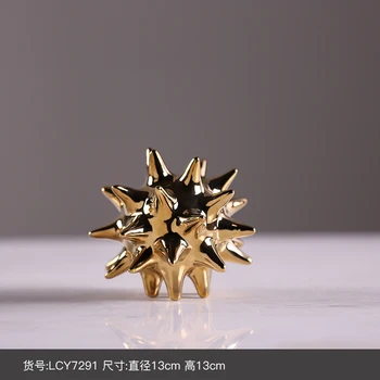 

Abstract Golden Nordic Creative Ceramics Sculpture Luxury Minimalist Personality Ornament Living Room Decoration Crafts L