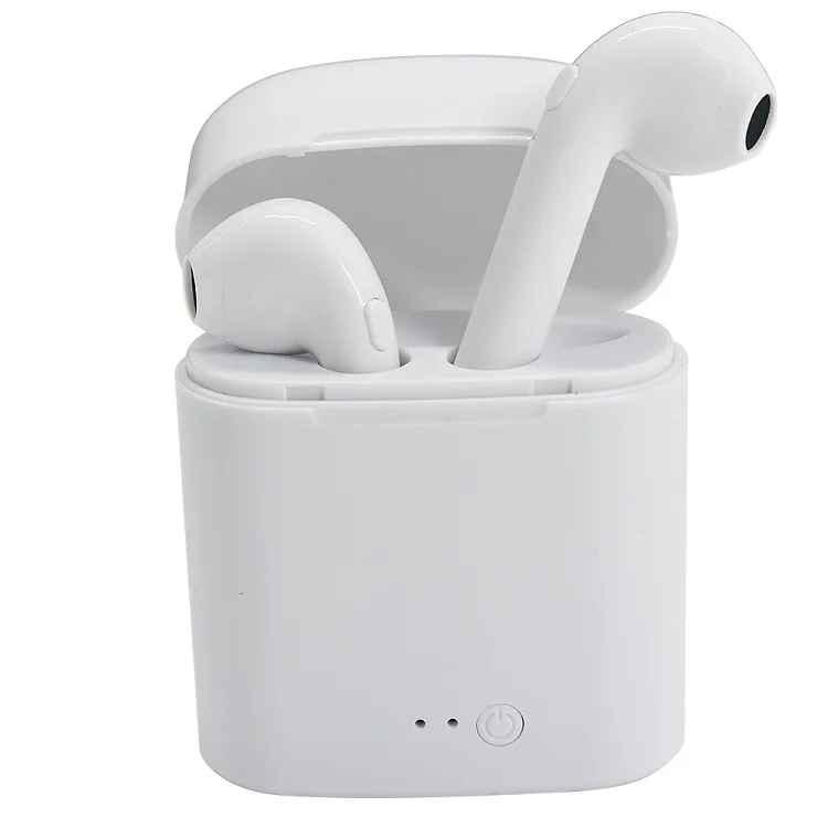 Bluetooth наушники-лягушка для передачи данных, беспроводная гарнитура Earohone для I7s Tws, гарнитура с зарядным устройством для Iphone, для всех смартфонов - Цвет: White