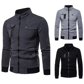 

PADEGAO 2020 Spring Men's Jackets Hooded Coats Casual Zipper Pocket Sweatshirts Male Sports Streetwear Slim Jacket Plus S-2XL