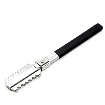 

1PC Stainless Steel Hair Styling Knife Holder Without Tool Salon Removal Cutting No Hairdressing Barber Razor Shaving Blade W9S7