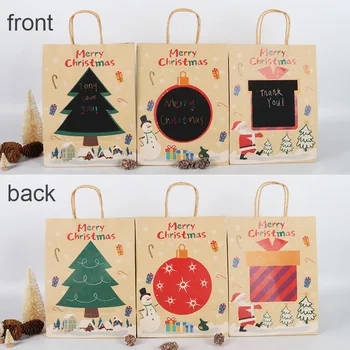 

3 Pcs New Year Christmas Gift Bags Xmas Decorations For Home Natal Navidad Packing Paper Candy Bag Happy New Year 2021 Gift Box