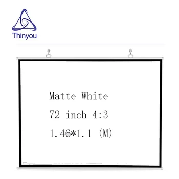 

Thinyou 72 inch 4:3 Portable Hanging wall Projector Screen Durable Matt White Fabric for meeting Office home theater education