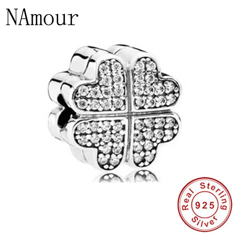 Bead jewelry making New Clover Bow Path Leaf Star Clip DIY Beads Fit Original Pandora Charms Silver 925 Bracelet Bead Jewelry Making