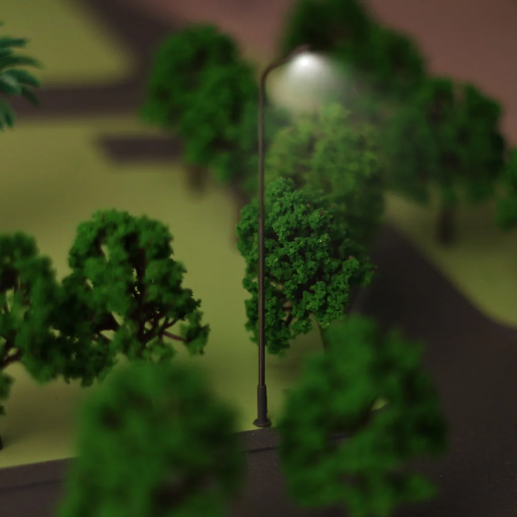 50pcs Pre-Wired Model Lighting Lamp Street Lights for Highway Railway Buildings Scenery HO OO Scale Diorama or Layouts