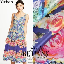 Натуральная шелковая ткань с принтом шелковый атлас Cheongsam настоящая шелковая ткань эластичная атласная синяя масло для ягодиц 93% шелк и 7% спандекс