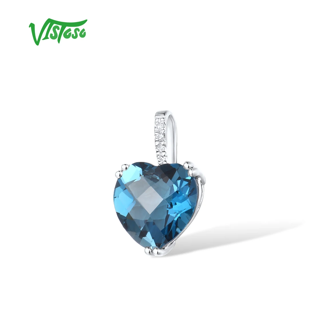 Pendant for pendant necklace gold necklace gold scarab pendant Women Radiant Sky Blue Topaz/Garnet/Smoky Quartz Diamond Fine Jewelry VISTOSO Genuine 14K 585 Rose/White/Yellow Gold